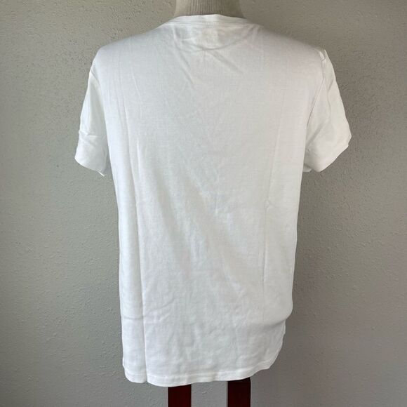Eddie Bauer White V-Neck Short Sleeve Shirt Size XL EUC - Picture 4 of 5